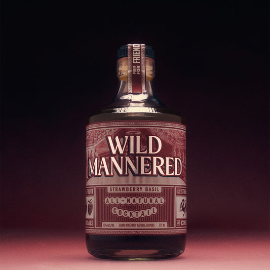 A 375 ml bottle of strawberry basil Wild Mannered all-natural soju cocktail