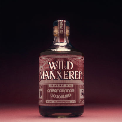 A 375 ml bottle of strawberry basil Wild Mannered all-natural cocktail  